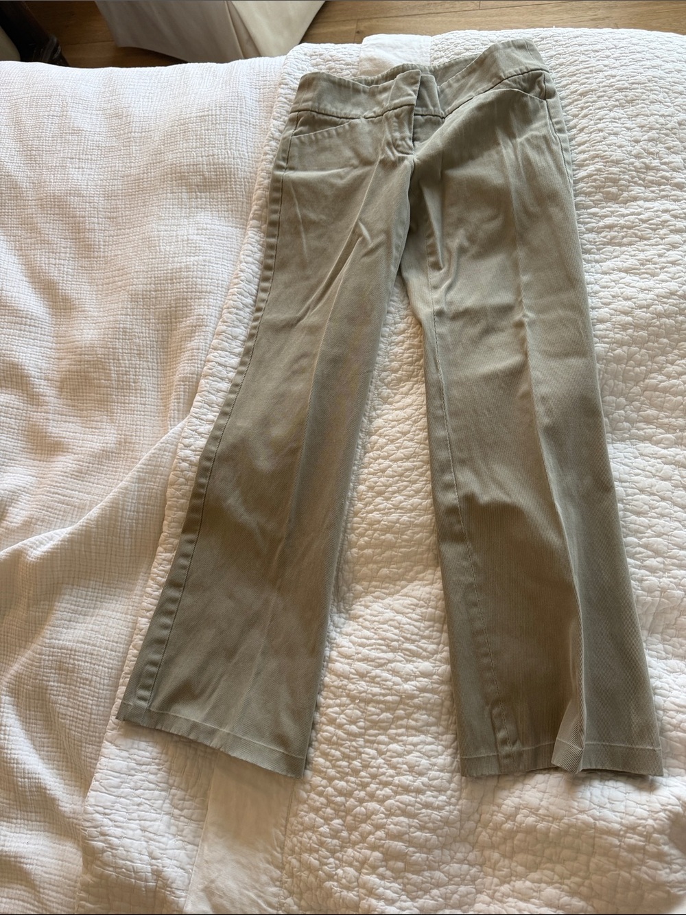 Theory Olive Green Wide-Leg Jeans